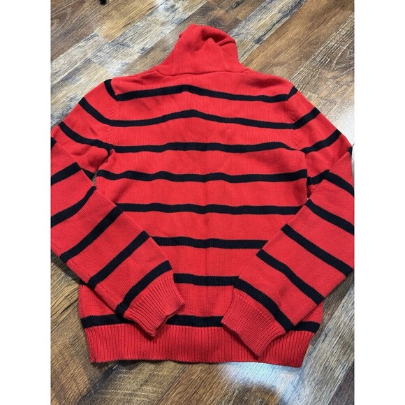 Lauren Ralph Lauren Womens Tunic Sweater XS Red Blue Stripe Wool Cowl Neck - Picture 4 of 4